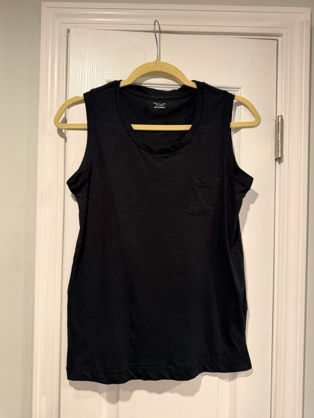 NWOT Madewell Size  XXS Black Lightweight Crew Neck Relaxed Fit Cotton Tank Top